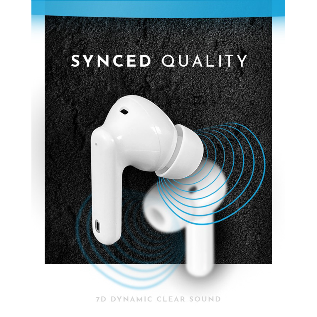 mouschi BEM base bluetooth earbuds white